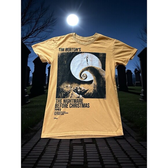 Vintage 90s Nightmare Before Christmas T Shirt Disney Tim Burton Graphic Tee - Picture 2 of 12